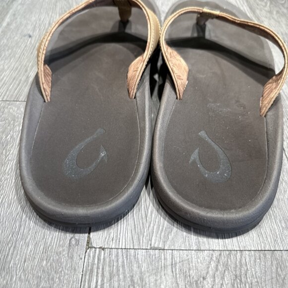 Olukai Mens Ohana Sandal Size 12 Brown Thong Flip Flop Beach Shoe Pool Slide main image 9